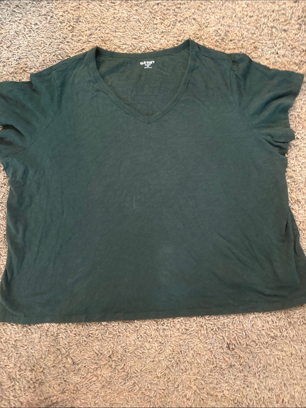 Old Navy Women's Forest Green V-Neck Short Sleeve Tee